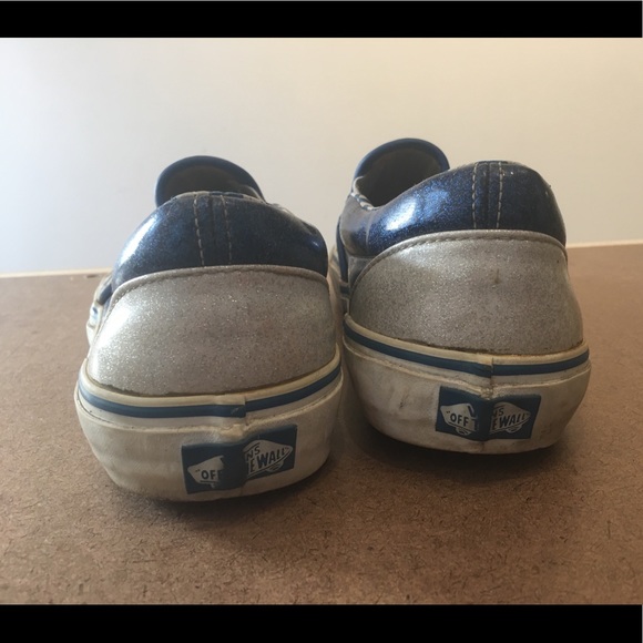 Vans Classic Slip-On Grey Glitter Shoes - Picture 7 of 8